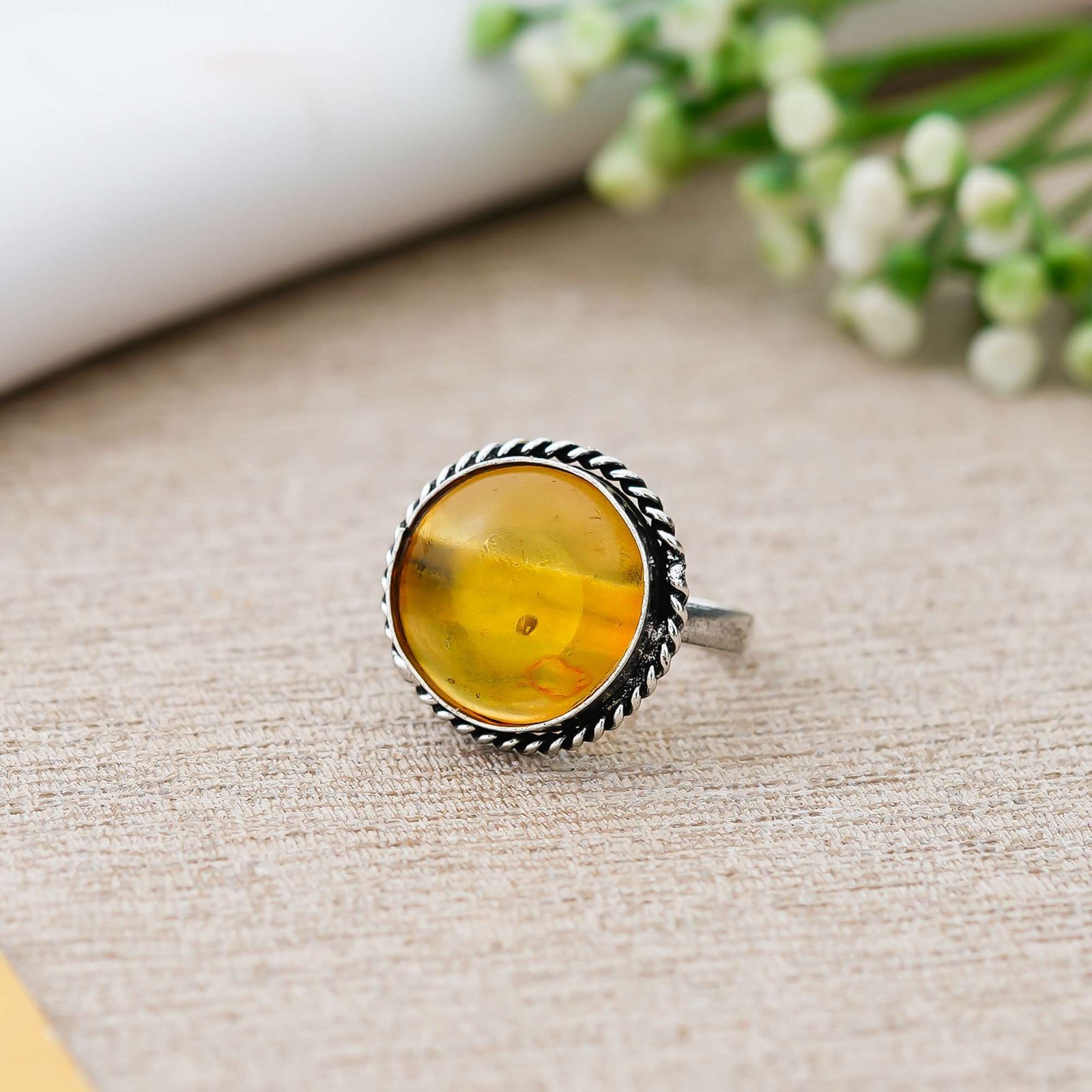Arts Crystal Products Natural Labradorite Ring Set for Women,Vintage Joint Knuckle Stackable Rings Oval Gemstone Ring