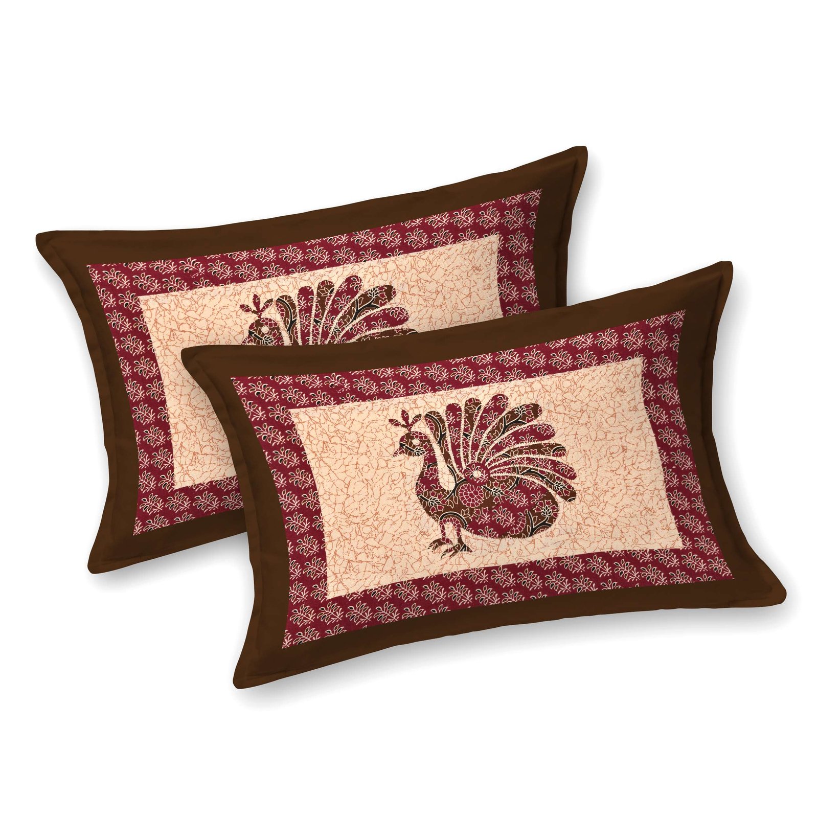 Rajasthani Traditionally Printed Cotton Doublebed Bedsheet With Pack of 2 Pillow Covers - Image 2